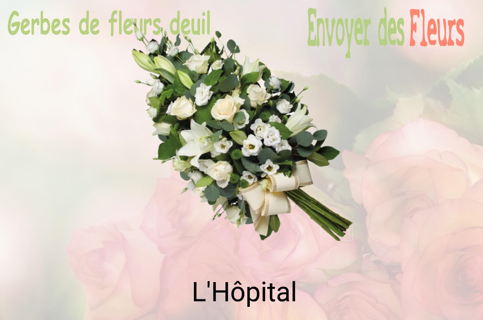 Gerbe de fleurs de deuil livrée à L'Hôpital